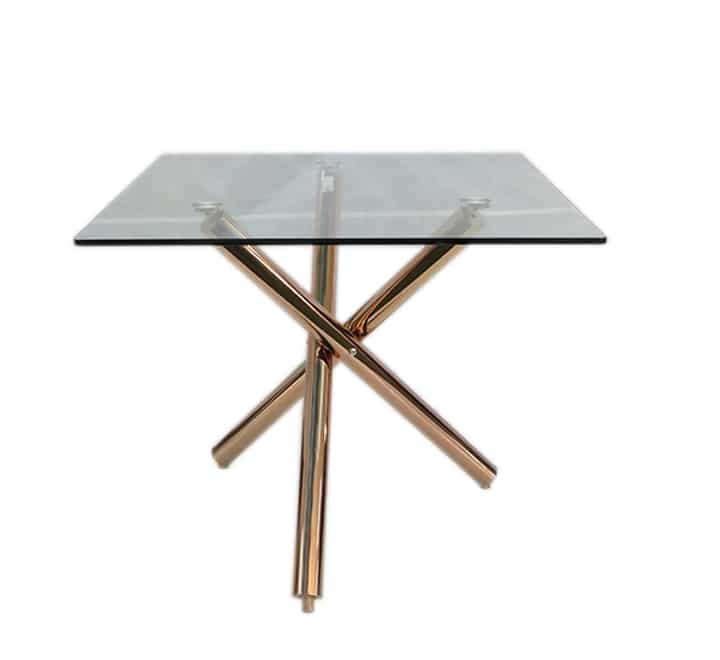 Square Glass Table Rose Gold