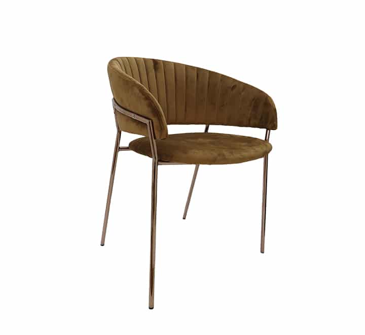 Occasional Velvet Chair With Gold Metal Legs