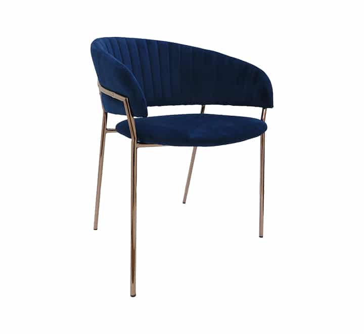 Occasional Velvet Chair With Gold Metal Legs