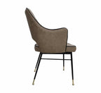 Taupe PU Leather Dining Chair