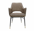 Taupe PU Leather Dining Chair
