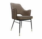 Taupe PU Leather Dining Chair