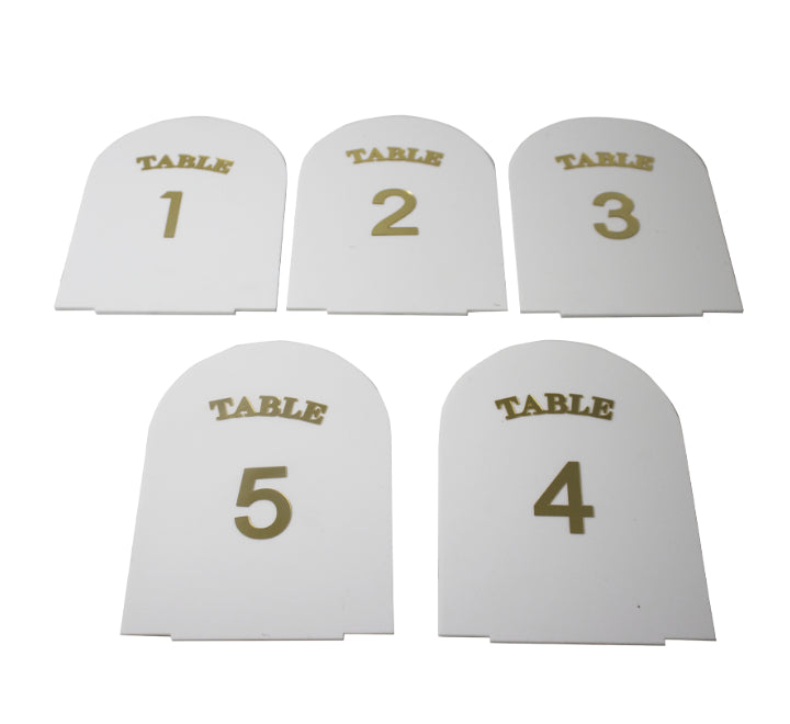 Table Numbers White 1-20