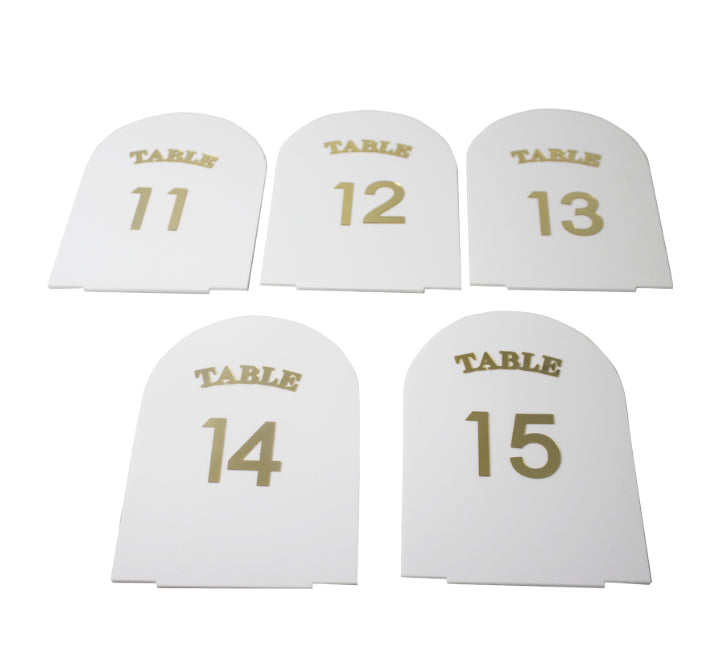 Table Numbers White 1-20