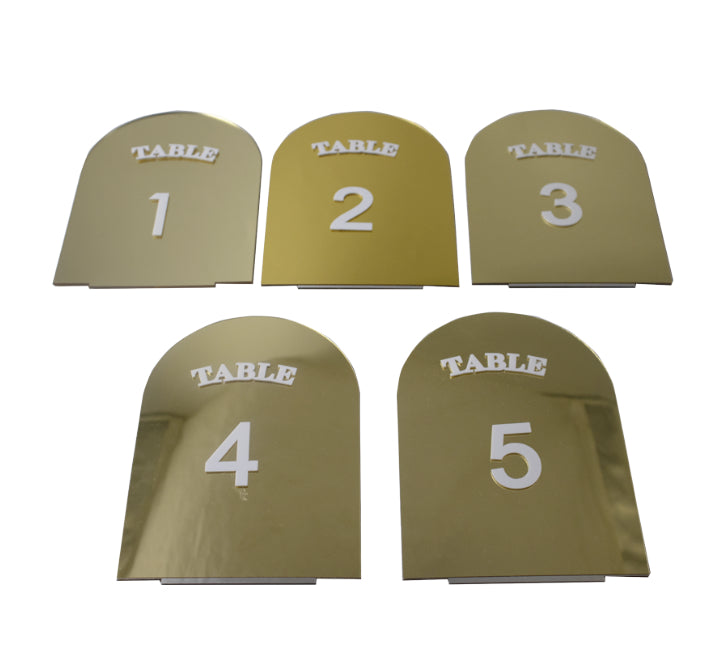 Table Numbers Gold 1-20