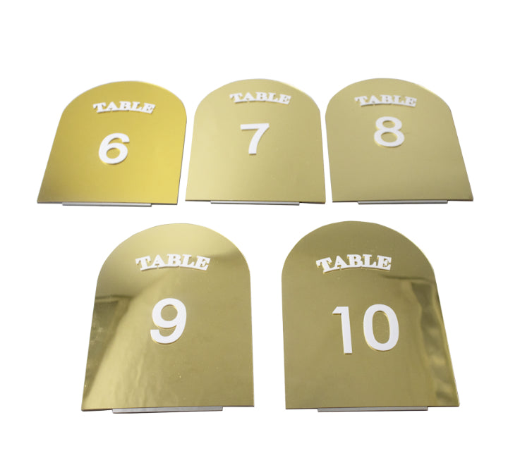 Table Numbers Gold 1-20