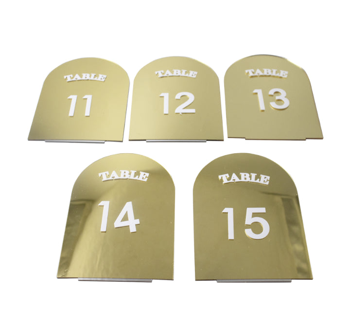 Table Numbers Gold 1-20