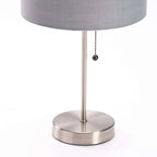 Brody Metal Base - Grey Fabric Shade