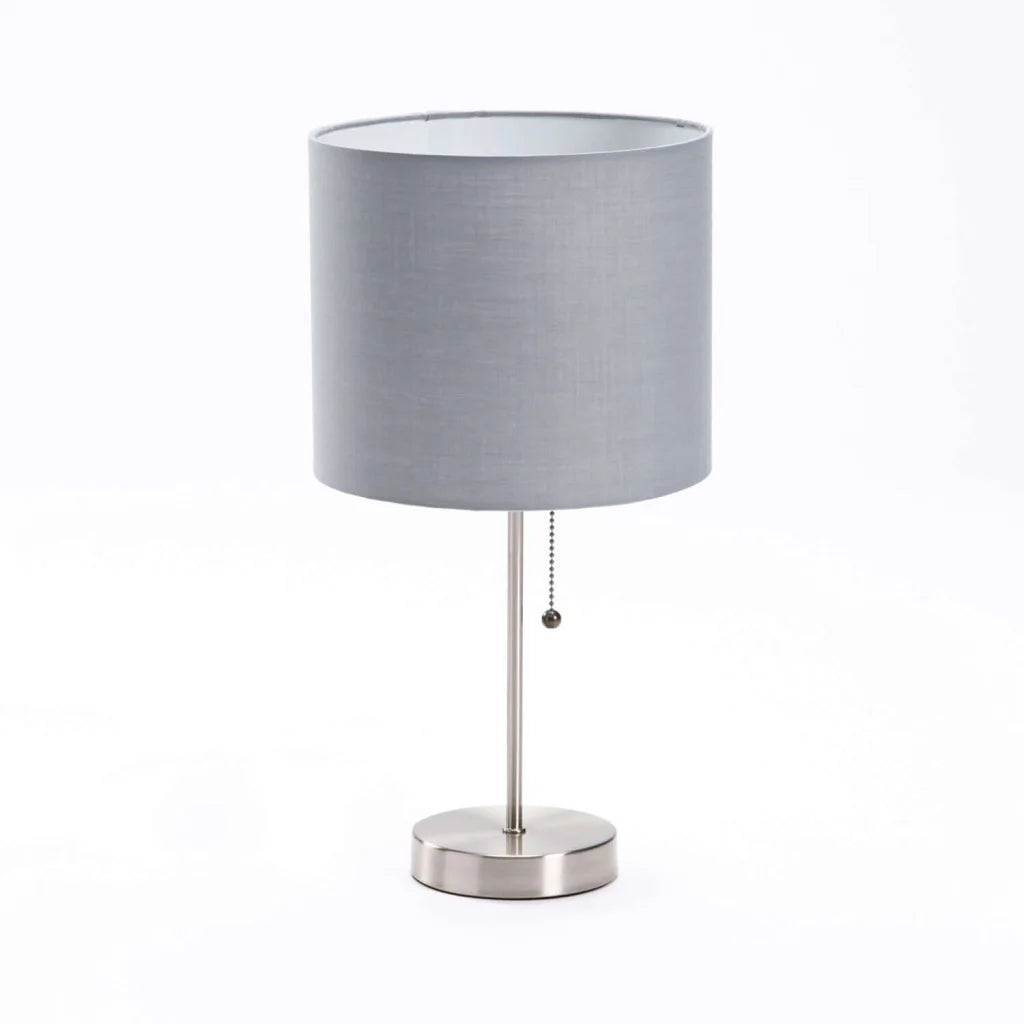 Brody Metal Base - Grey Fabric Shade