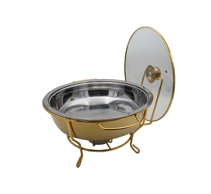 Gold Chafing Dish with Glass Lid