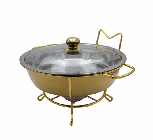Gold Chafing Dish with Glass Lid
