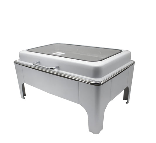 White Rectangular Chafing Dish Top Window