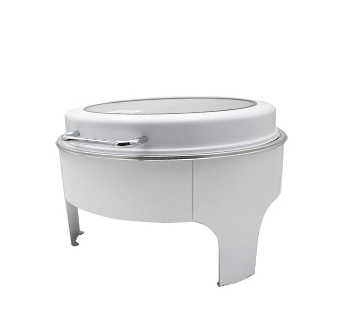 White Round Chafing Dish Top Window