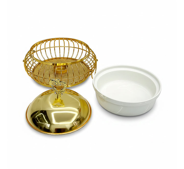 Gold Chafing Dish with Ceramic Insert