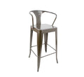 Replica Tolix Bar Chair With Arms - Brown