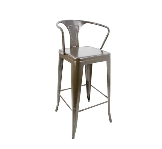 Replica Tolix Bar Chair With Arms - Brown
