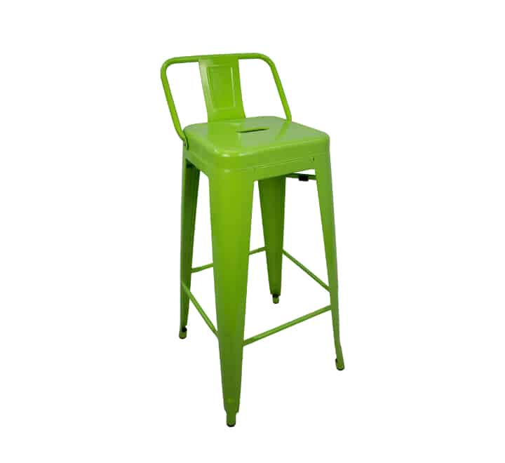 Replica Low Back Tolix Bar Stool - Lime Green