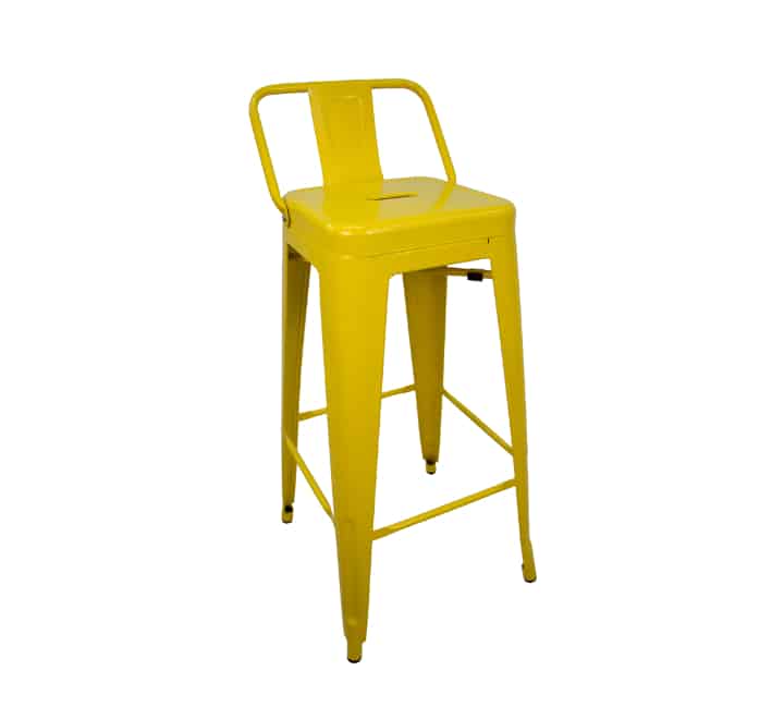 Replica Low Back Tolix Bar Stool - Yellow