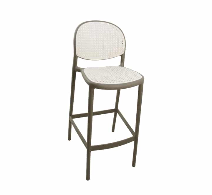 Plastic Bar Chair No Arm - Brown/Cream