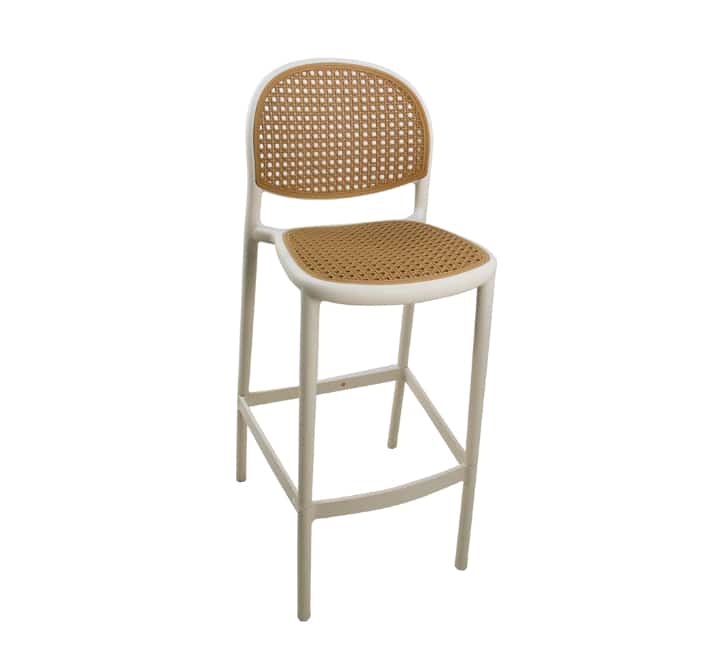 Plastic Bar Chair No Arm - Cream and Mustard