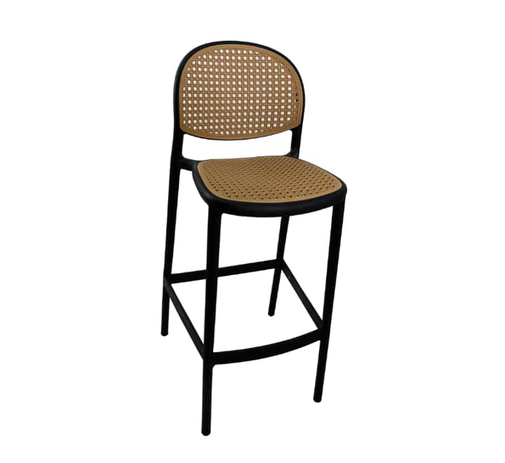 Plastic Bar Chair No Arm - Black/Mustard