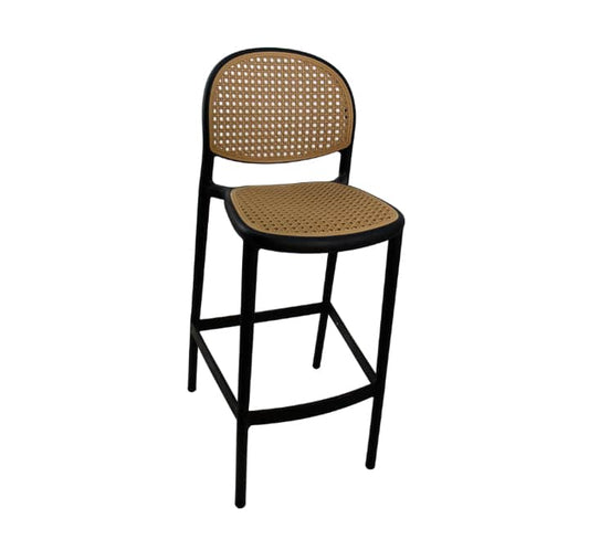 Plastic Bar Chair No Arm - Black/Mustard