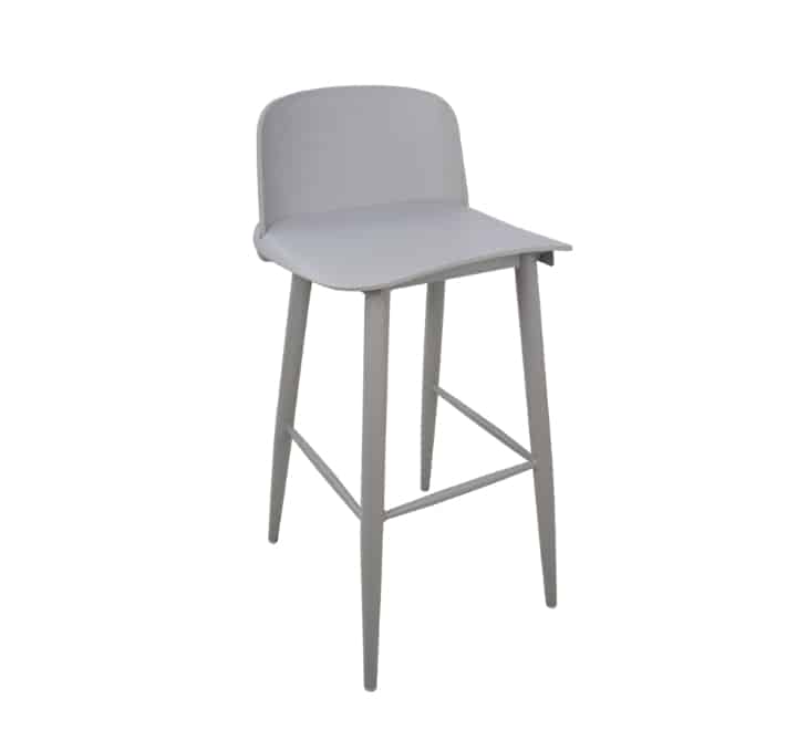 Bar Chair With Metal Legs - Grey