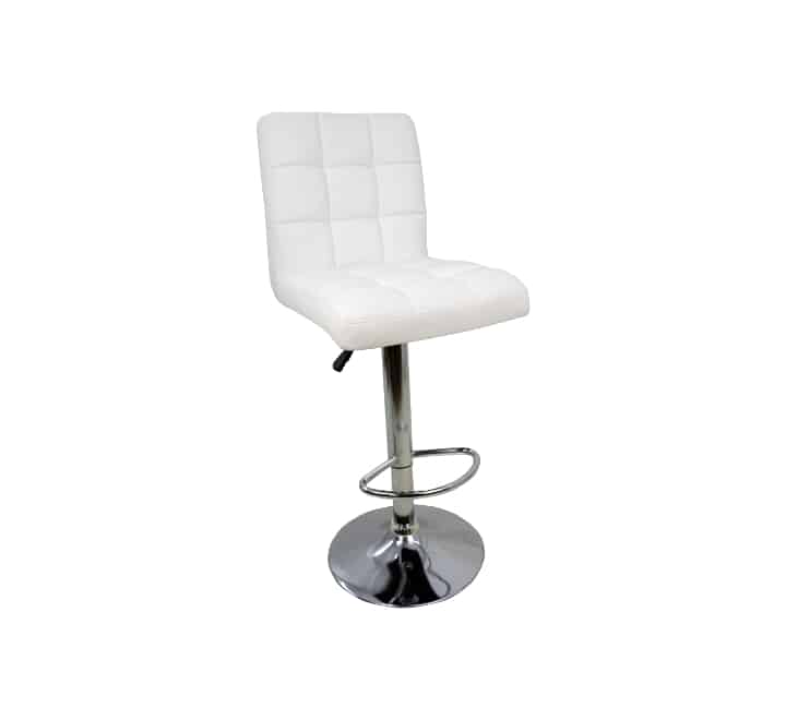 PU Leather Bar Stool Blocks Design - White