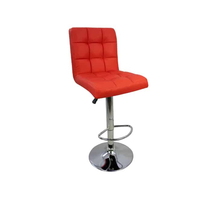 PU Leather Bar Stool Blocks Design - Red