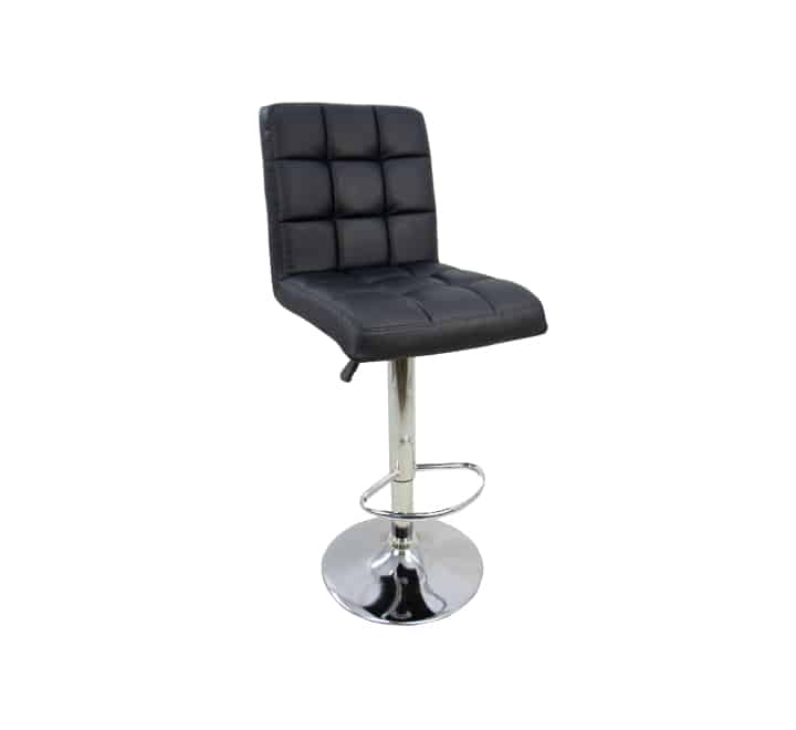 PU Leather Bar Stool Blocks Design - Black