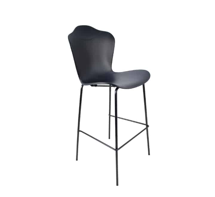 Plastic Bar Stool Metal Legs - Black