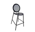 Steel Round Armless Bar Chair - Black