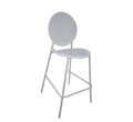 Steel Round Armless Bar Chair - White
