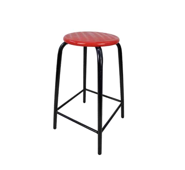 Bar Stool Black Frame - Red