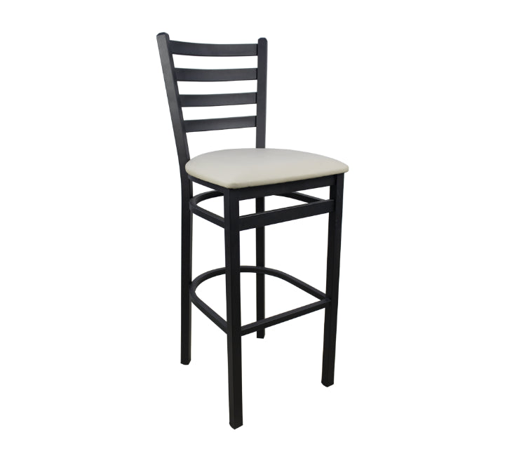 Metal Ladder-Back Bar Stool - Beige