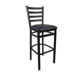 Metal Ladder-Back Bar Stool - Black