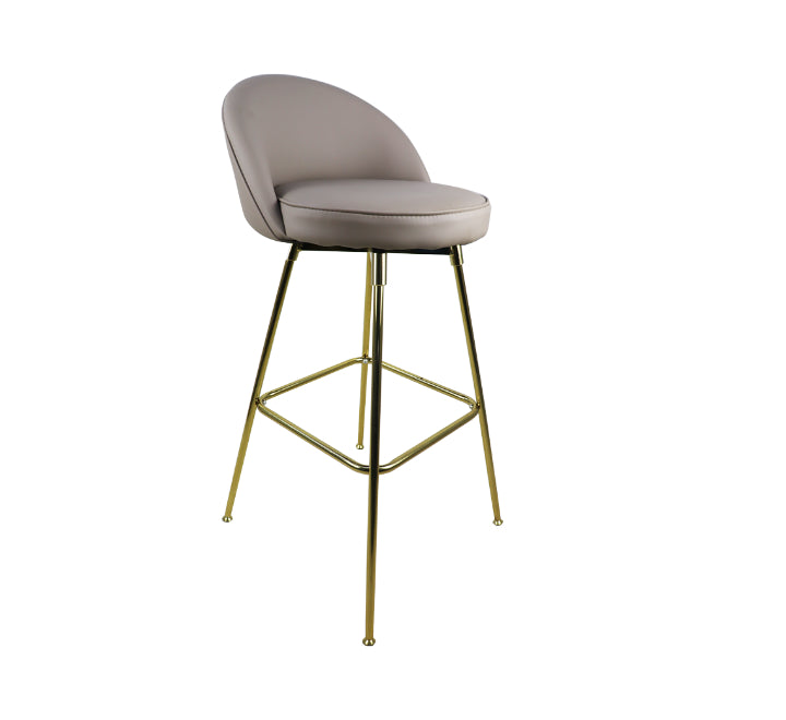 Bar Stool PU Leather with Gold legs - Beige