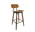 Modern Bar Stool with Dark Wood Seat