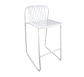 Metal Striped Bar Chair - White
