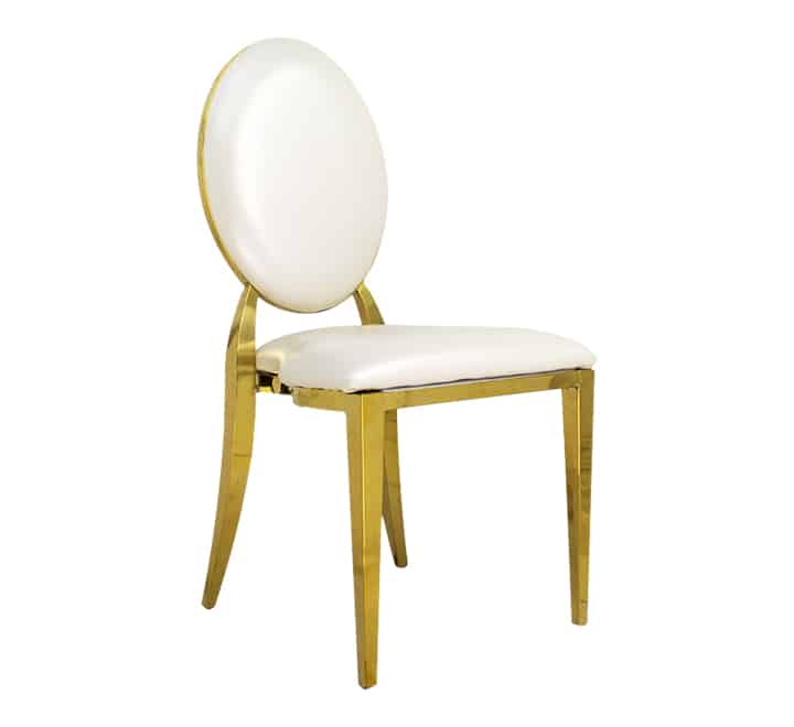 Gold Round Back Padded Dining Chair