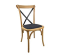 Wooden Cross-back Chair Black Seat