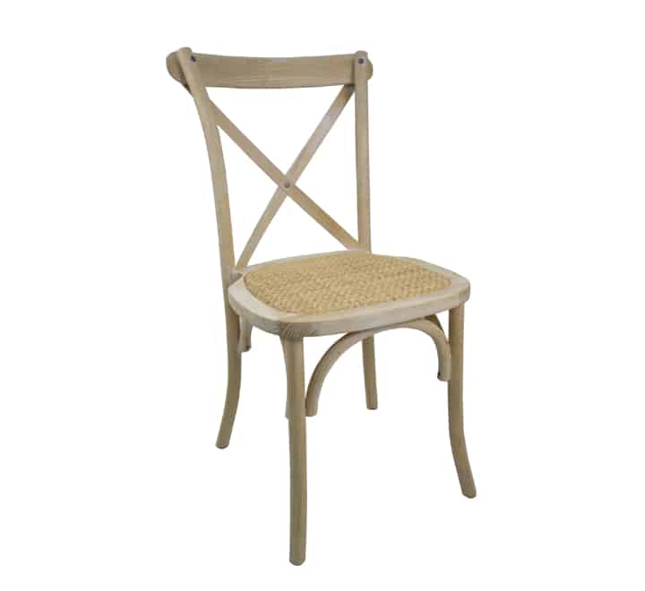 Wooden Cross-back Chair Rattan Seat
