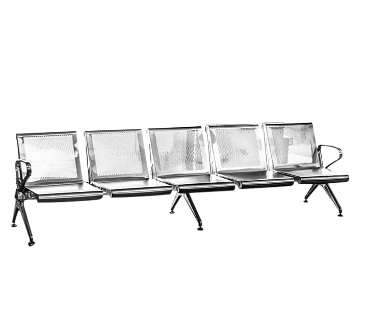 5 Seater Stainless Steel Waiting Area Bench
