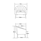 Abhilasha Velvet Chair - Black Leg - Blue