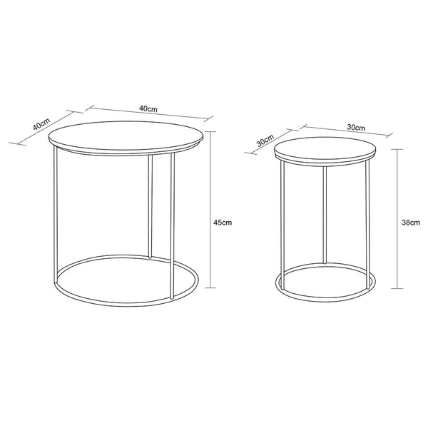 Kia Brown set of 2 Tables