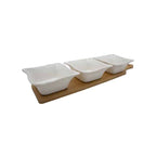 Snack Server 3 Bowls with Bamboo Base