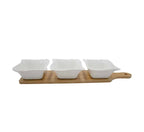 Snack Server 3 Bowls with Bamboo Base