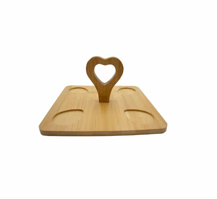 Snack Server 4 Bowls with Bamboo Base