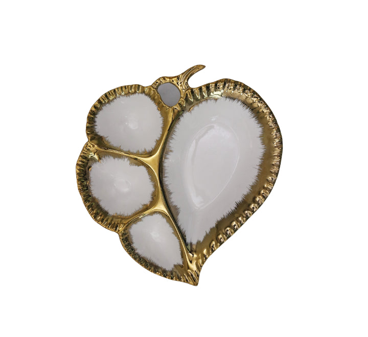 4 Division Ceramic Snack Serving Platter