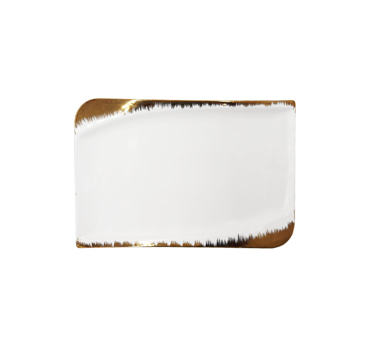 Ceramic Platter White/Gold